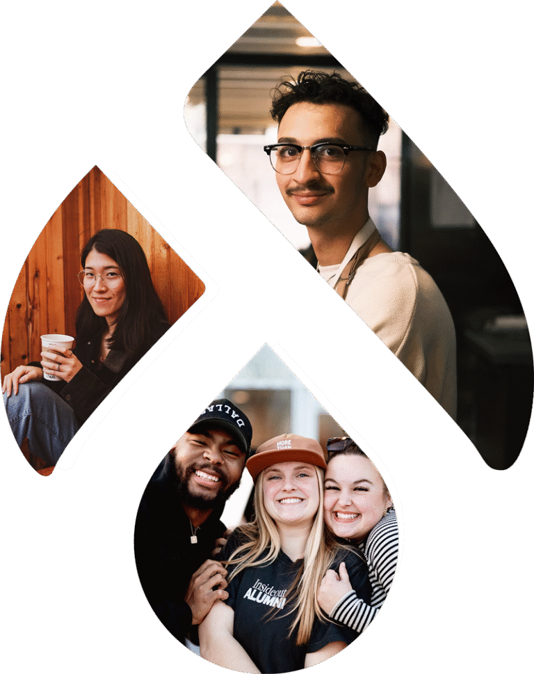 Pictures of people inside the Drupal drop icon.