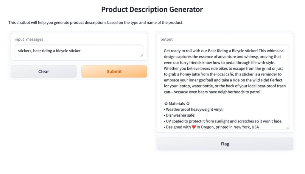 Screenshot of the OpenAPI version of the Chatbot hosted on Huggingface.